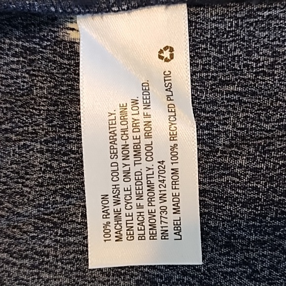 A New Day Blouse Women's 20W 2X Plus Size Cap Sleeve Travel Navy Blue White Dots - Picture 9 of 9